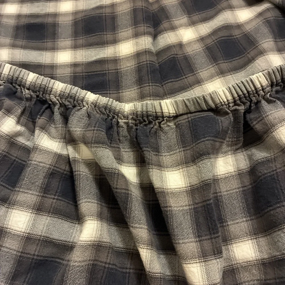 Restoration Hardware Baby & Child Twin Size Sheet Set Navy Plaid Cotton 4 Piece
